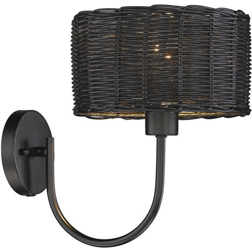 Erma 1 Light 9 inch Matte Black Wall Sconce Wall Light